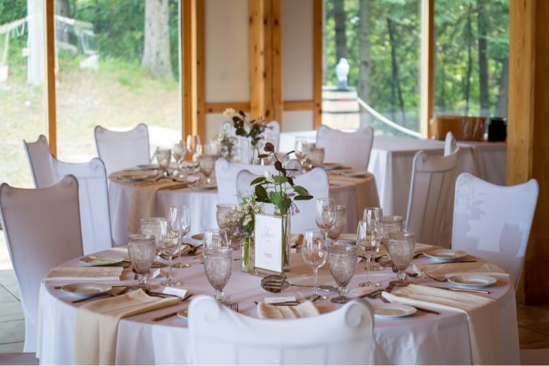 A table set for a wedding