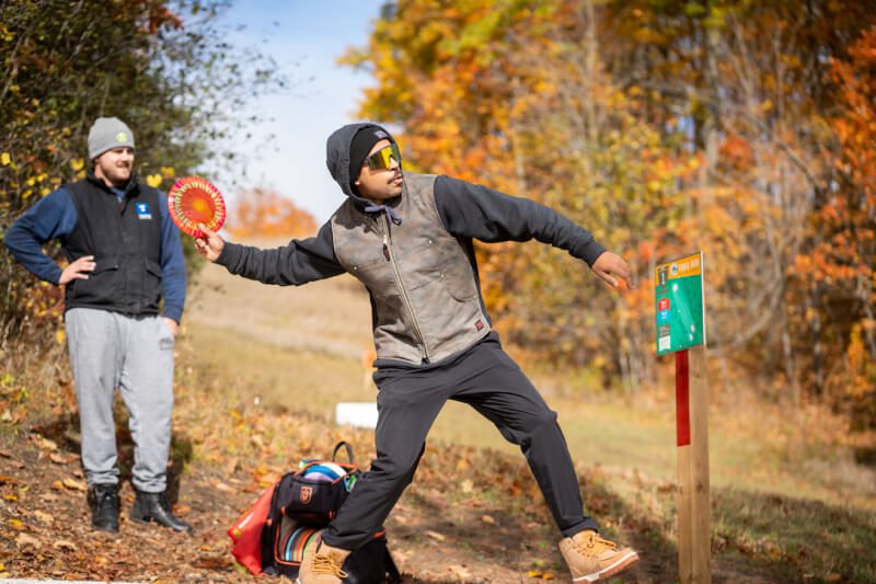 Man throwing frisbee